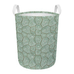 Turtle Shell Pattern Print Round Laundry Basket