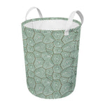 Turtle Shell Pattern Print Round Laundry Basket
