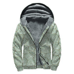 Turtle Shell Pattern Print Sherpa Lined Zip Up Hoodie
