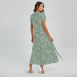 Turtle Shell Pattern Print Short Sleeve Maxi Dress