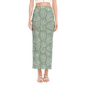 Turtle Shell Pattern Print Side Slit Maxi Skirt