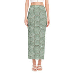 Turtle Shell Pattern Print Side Slit Maxi Skirt