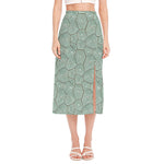 Turtle Shell Pattern Print Side Slit Midi Skirt