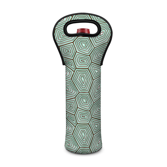 Turtle Shell Pattern Print Single Neoprene Wine Tote