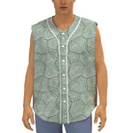Turtle Shell Pattern Print Sleeveless Baseball Jersey