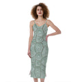 Turtle Shell Pattern Print Slim Fit Midi Cami Dress