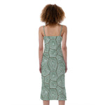 Turtle Shell Pattern Print Slim Fit Midi Cami Dress
