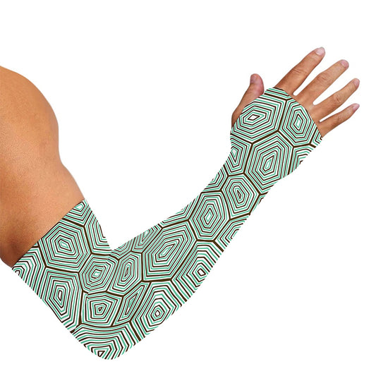 Turtle Shell Pattern Print Sun Protection Arm Sleeves