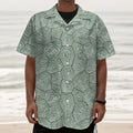 Turtle Shell Pattern Print Textured Short Sleeve Shirt