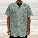 Turtle Shell Pattern Print Textured Short Sleeve Shirt