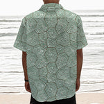 Turtle Shell Pattern Print Textured Short Sleeve Shirt