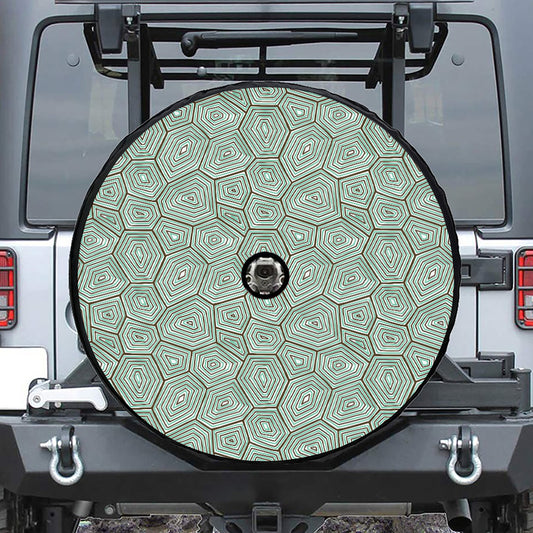 Turtle Shell Pattern Print Tire Cover With Camera Hole
