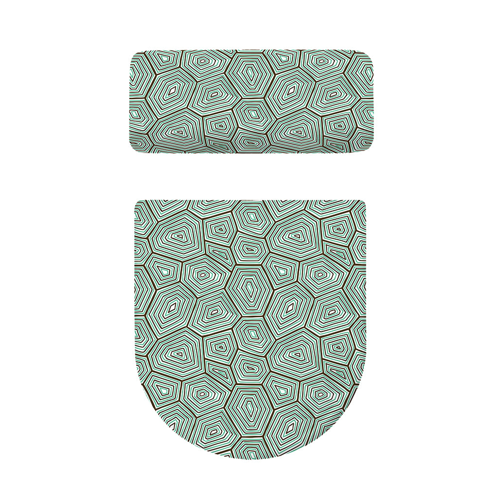 Turtle Shell Pattern Print Toilet Lid And Tank Cover Set