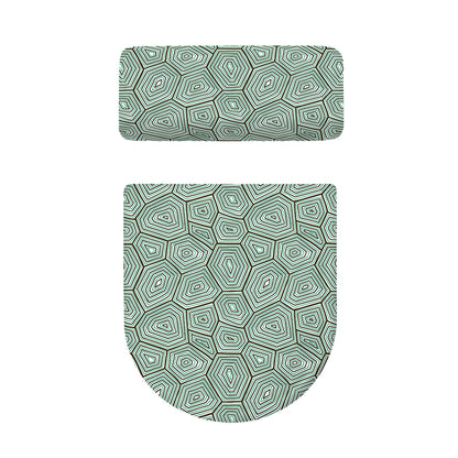 Turtle Shell Pattern Print Toilet Lid And Tank Cover Set
