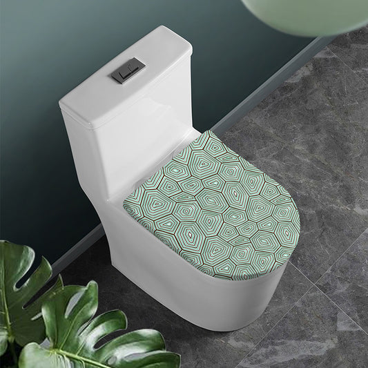 Turtle Shell Pattern Print Toilet Lid Cover