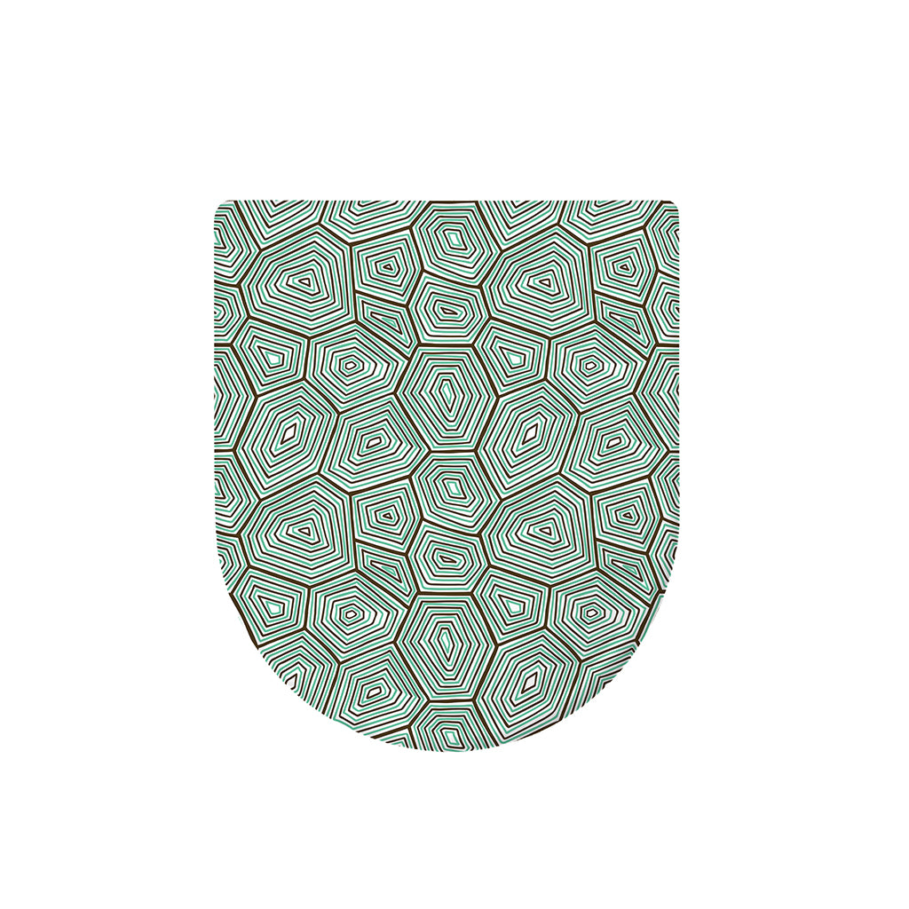 Turtle Shell Pattern Print Toilet Lid Cover