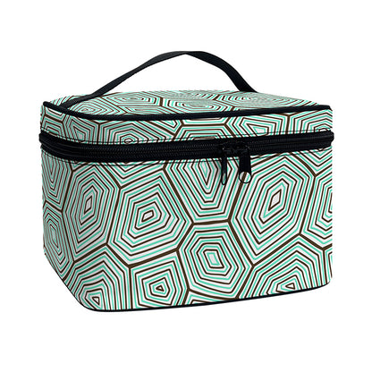 Turtle Shell Pattern Print Travel Makeup Bag