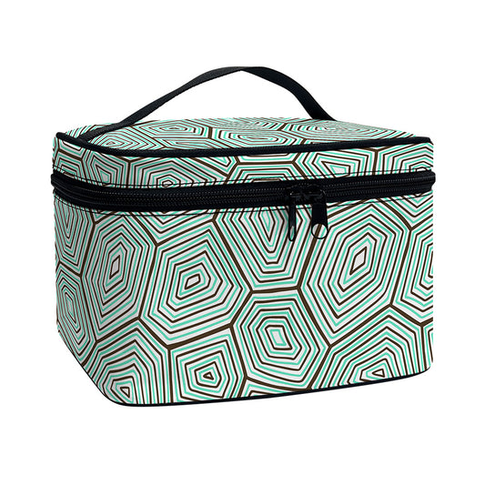 Turtle Shell Pattern Print Travel Makeup Bag