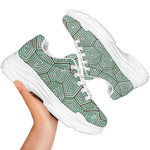 Turtle Shell Pattern Print White Chunky Shoes