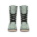 Turtle Shell Pattern Print Winter Boots