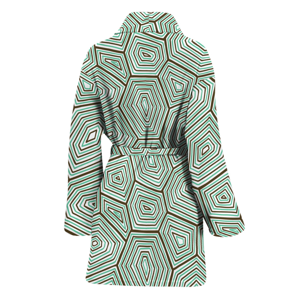 Turtle Shell Pattern Print Women's Bathrobe