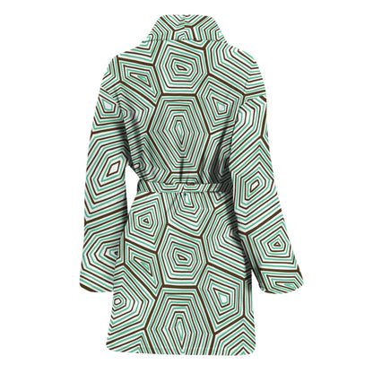 Turtle Shell Pattern Print Women's Bathrobe
