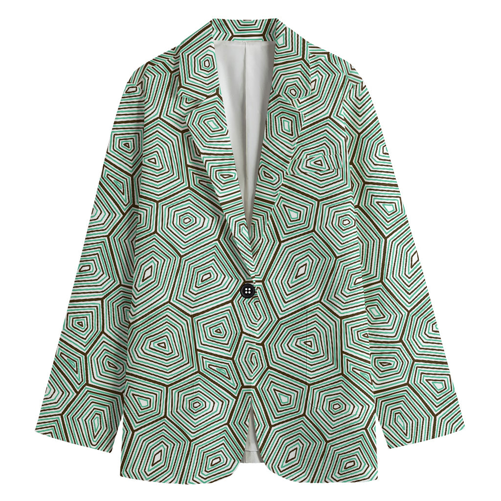 Turtle Shell Pattern Print Women's Blazer
