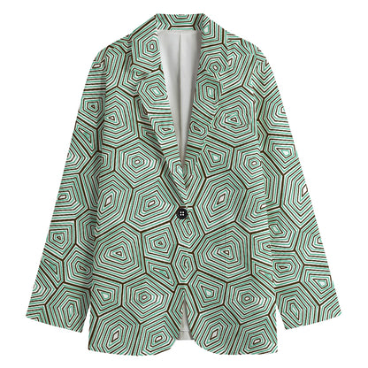 Turtle Shell Pattern Print Women's Blazer