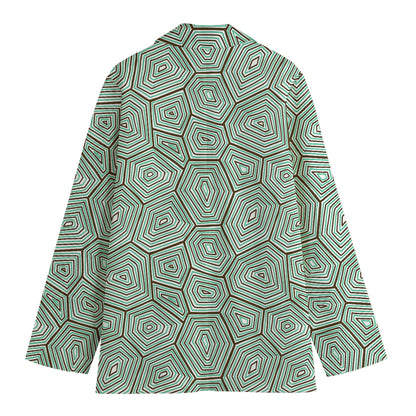 Turtle Shell Pattern Print Women's Blazer