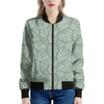 Turtle Shell Pattern Print Women's Bomber Jacket