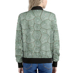 Turtle Shell Pattern Print Women's Bomber Jacket