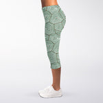 Turtle Shell Pattern Print Women's Capri Leggings