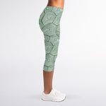 Turtle Shell Pattern Print Women's Capri Leggings