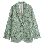 Turtle Shell Pattern Print Women's Cotton Blazer