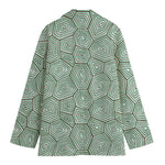 Turtle Shell Pattern Print Women's Cotton Blazer