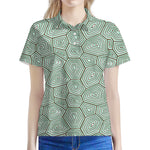 Turtle Shell Pattern Print Women's Polo Shirt