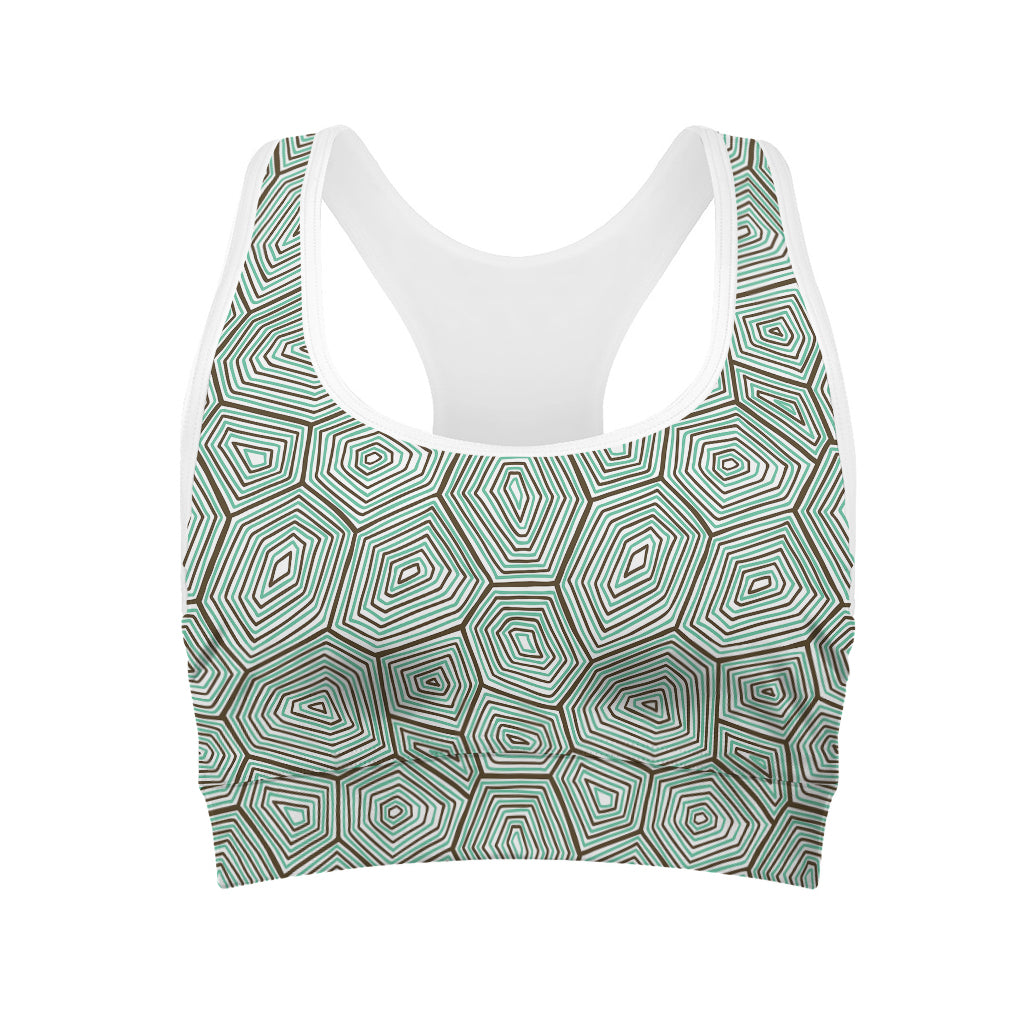 Turtle Shell Pattern Print Women's Sports Bra