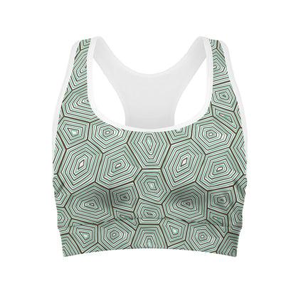 Turtle Shell Pattern Print Women's Sports Bra