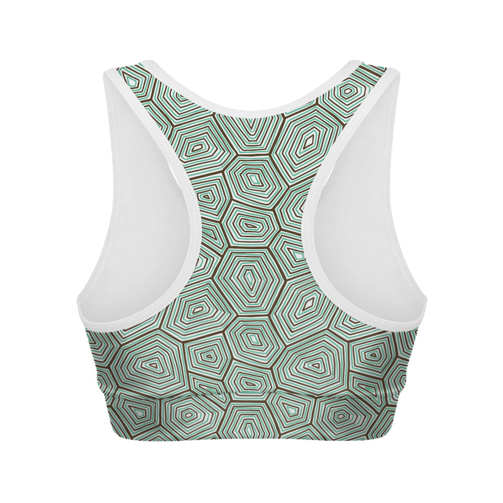 Turtle Shell Pattern Print Women's Sports Bra