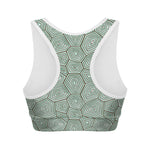 Turtle Shell Pattern Print Women's Sports Bra