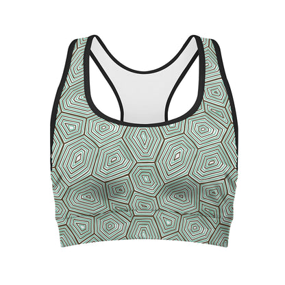 Turtle Shell Pattern Print Women's Sports Bra