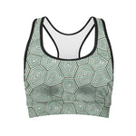 Turtle Shell Pattern Print Women's Sports Bra