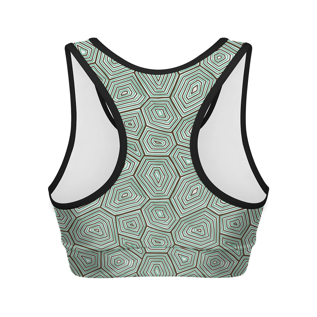 Turtle Shell Pattern Print Women's Sports Bra