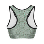 Turtle Shell Pattern Print Women's Sports Bra