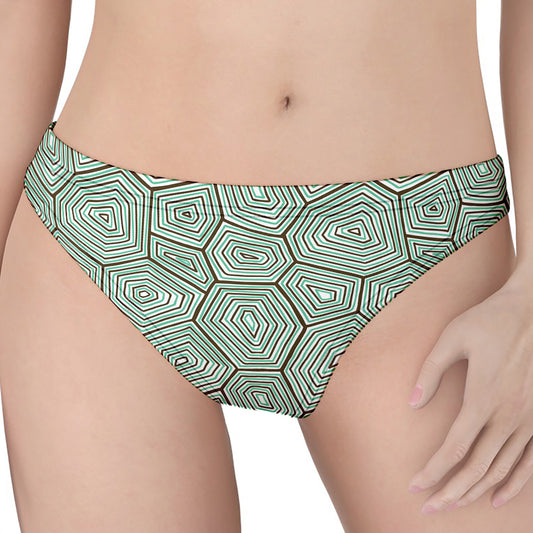 Turtle Shell Pattern Print Women's Thong