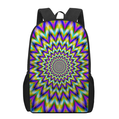 Twinkle Psychedelic Optical Illusion 17 Inch Backpack