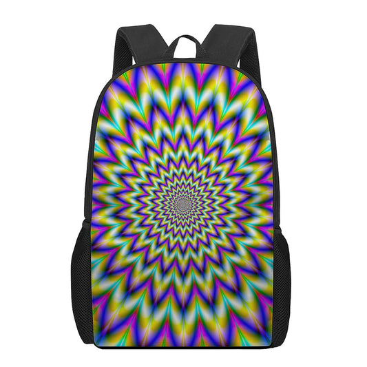 Twinkle Psychedelic Optical Illusion 17 Inch Backpack