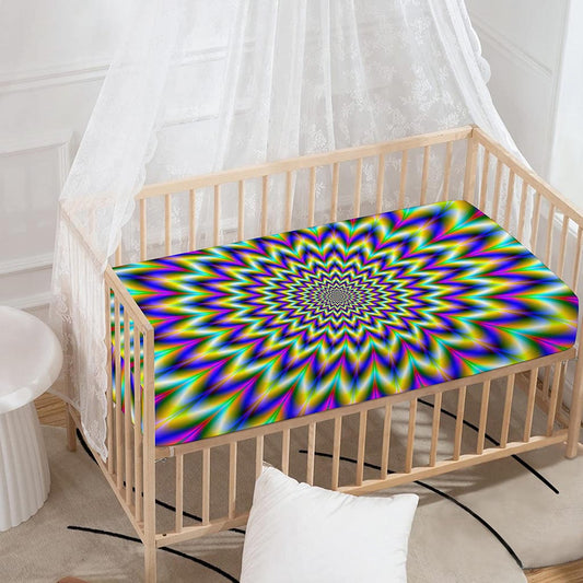 Twinkle Psychedelic Optical Illusion Baby Crib Sheet