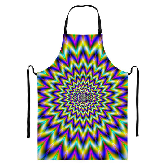 Twinkle Psychedelic Optical Illusion Bib Apron With Pocket