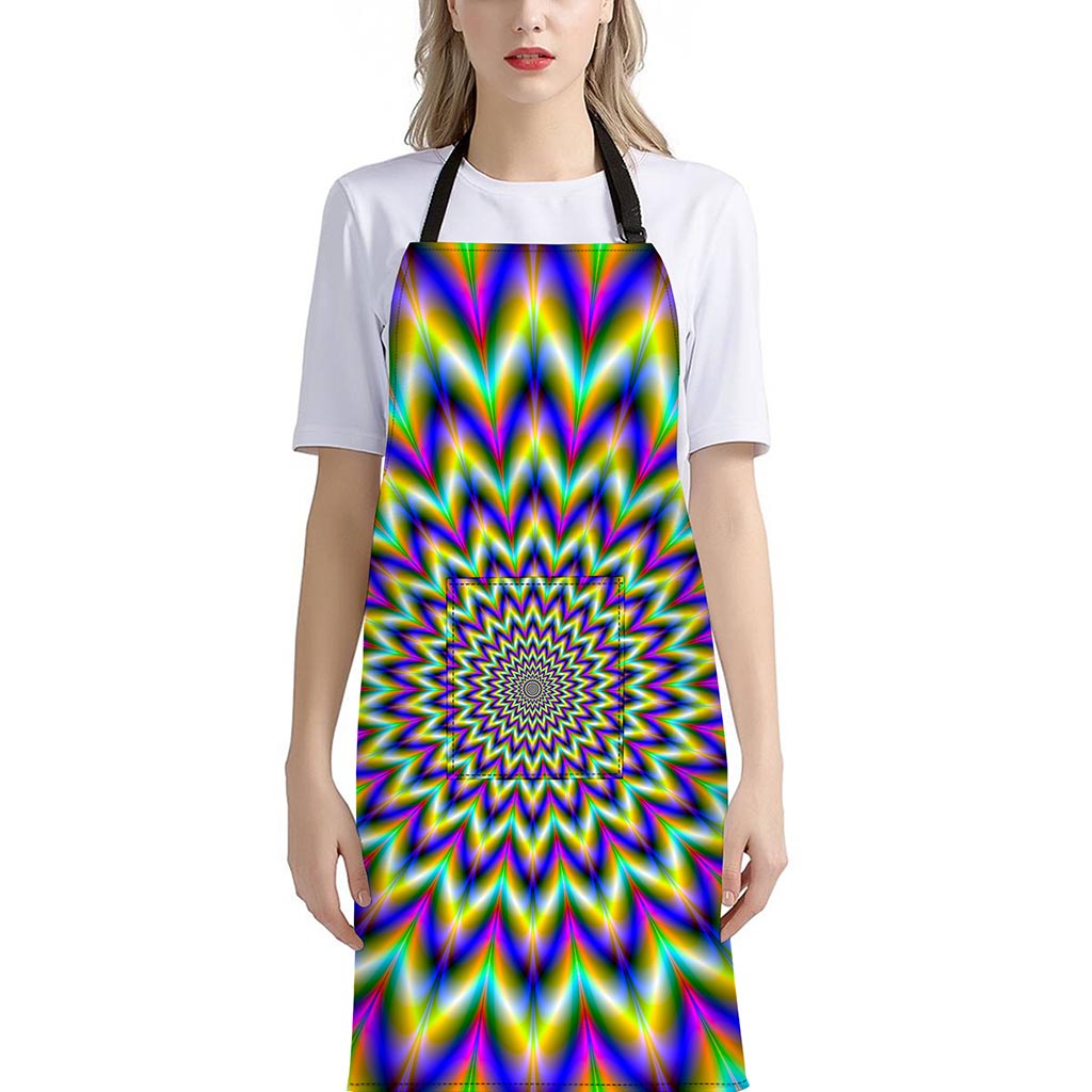 Twinkle Psychedelic Optical Illusion Bib Apron With Pocket